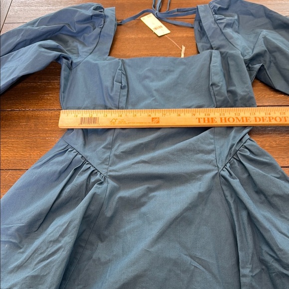 Anthropologie Long-Sleeve Square-Neck Poplin Mini Dress Size Small - Picture 7 of 15